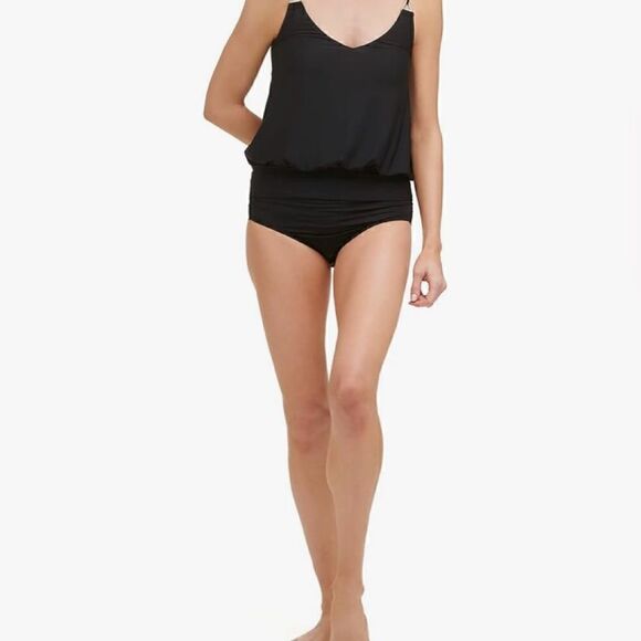 🛍️Calvin Klein underwire Blouson Tankini Top underwire cups one piece. large 💥 - Picture 7 of 12